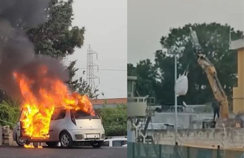 Rapina choc alla Mondialpol di Sassari: auto in fiamme e chiodi in strada per prepararsi la fuga