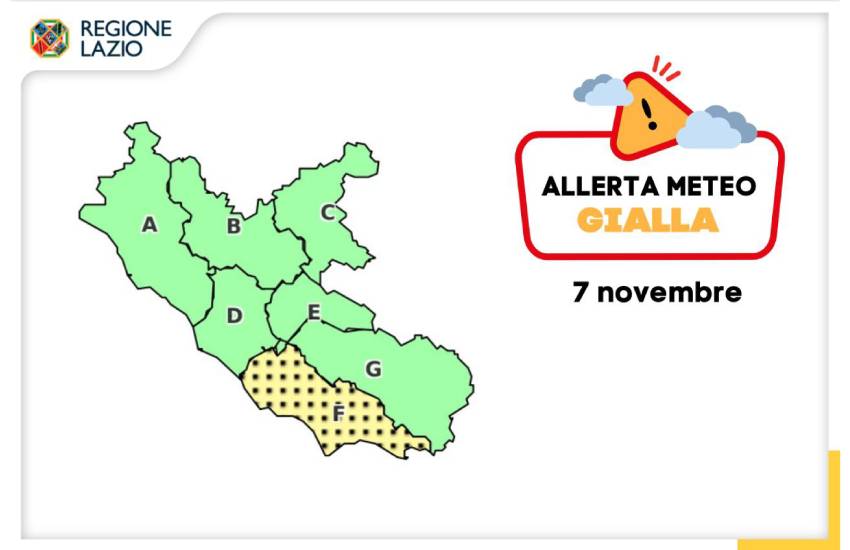 Forti temporali in arrivo nel basso Lazio: allerta meteo gialla della Regione